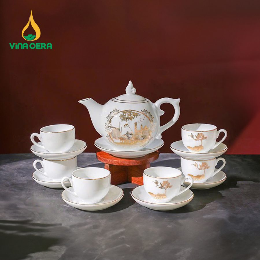 Bộ Ấm Chén Trà Bát Tràng Quà Tặng Kỷ Niệm Thành Lập Quân Đội (4)