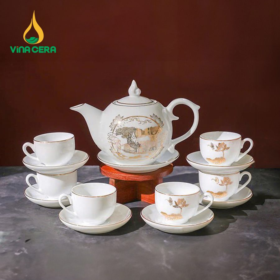 Bộ Ấm Chén Trà Bát Tràng Quà Tặng Kỷ Niệm Thành Lập Quân Đội (2)