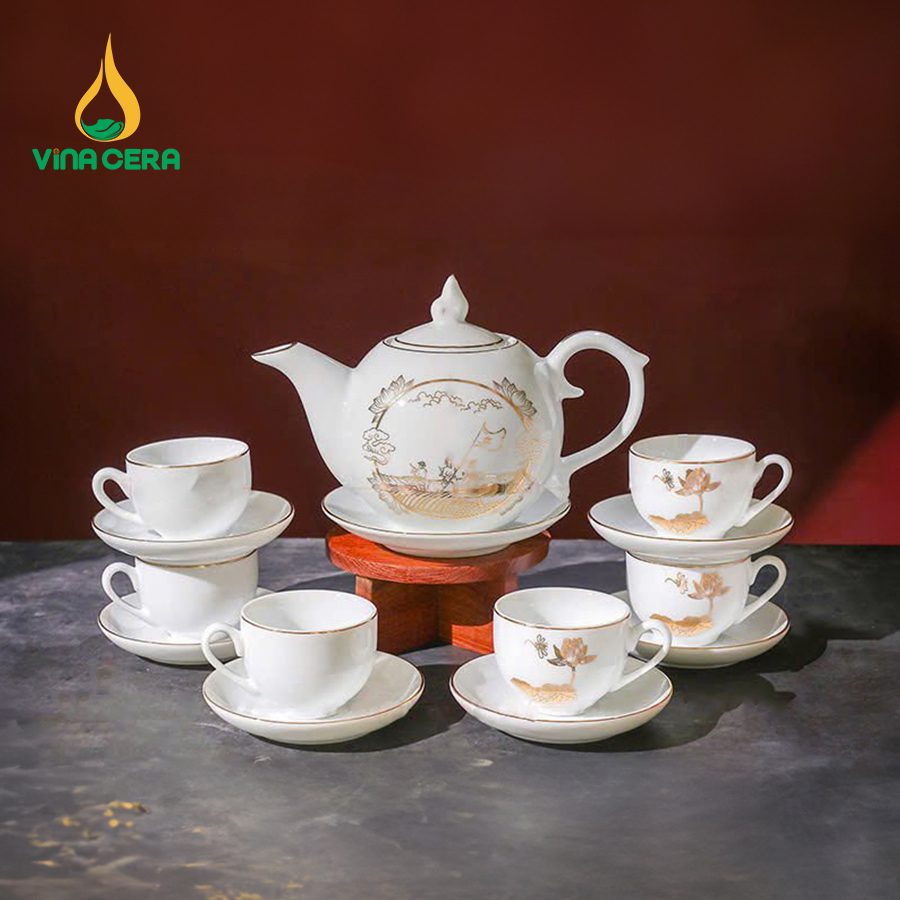 Bộ Ấm Chén Trà Bát Tràng Quà Tặng Kỷ Niệm Thành Lập Quân Đội (5)