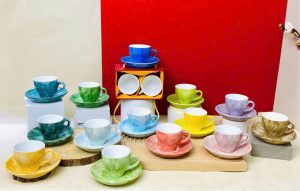 Ly Cafe Sứ Nhiều Màu