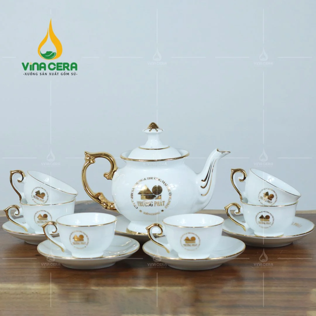 Bộ ấm trà in logo quà tặng - Món quà ý nghĩa và sang trọng cho doanh nghiệp Bộ Ấm Chén Đài Các Chỉ Vàng Bát Tràng (4)