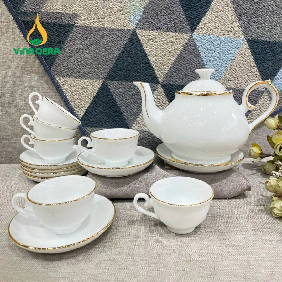 Bộ Ấm Chén Trà Thiên Kim Viền Vàng Kim (3)