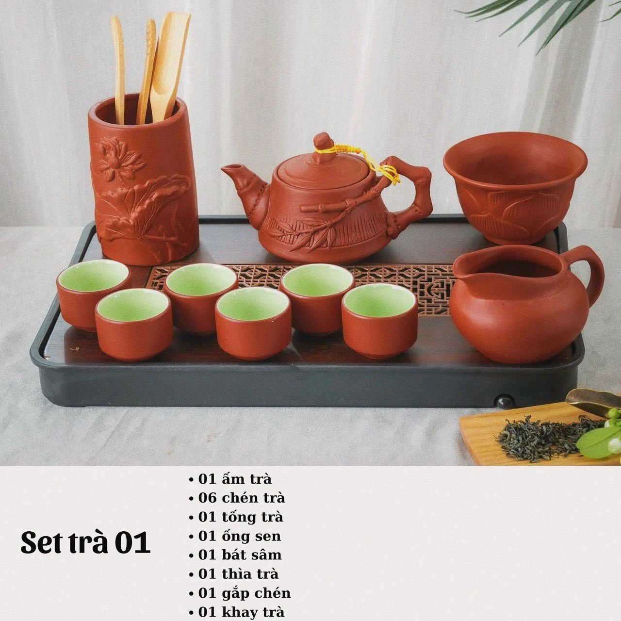 bộ ấm chén Gốm Tử Sa Bát Tràng