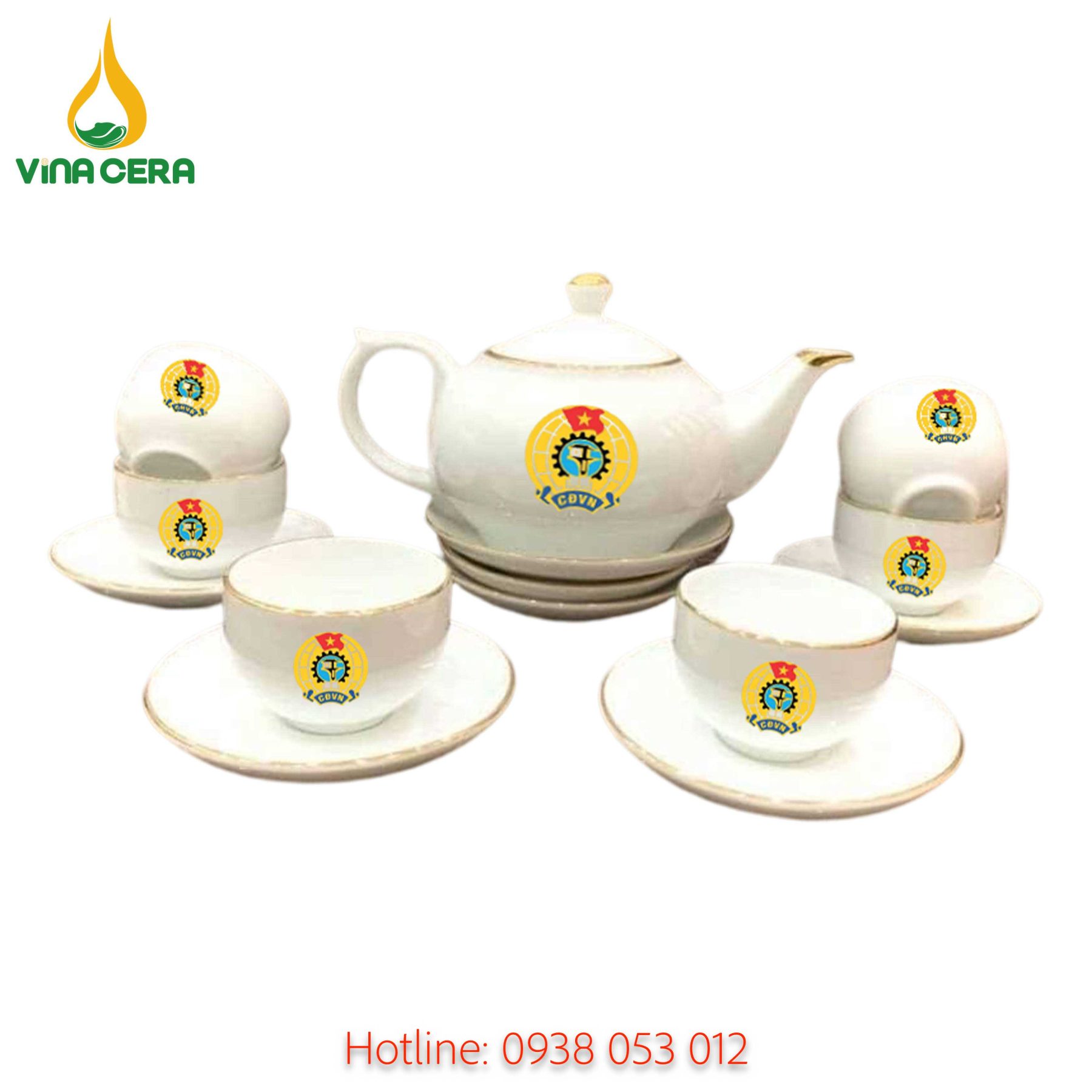 ấm chén in logo - quà tặng công đoàn