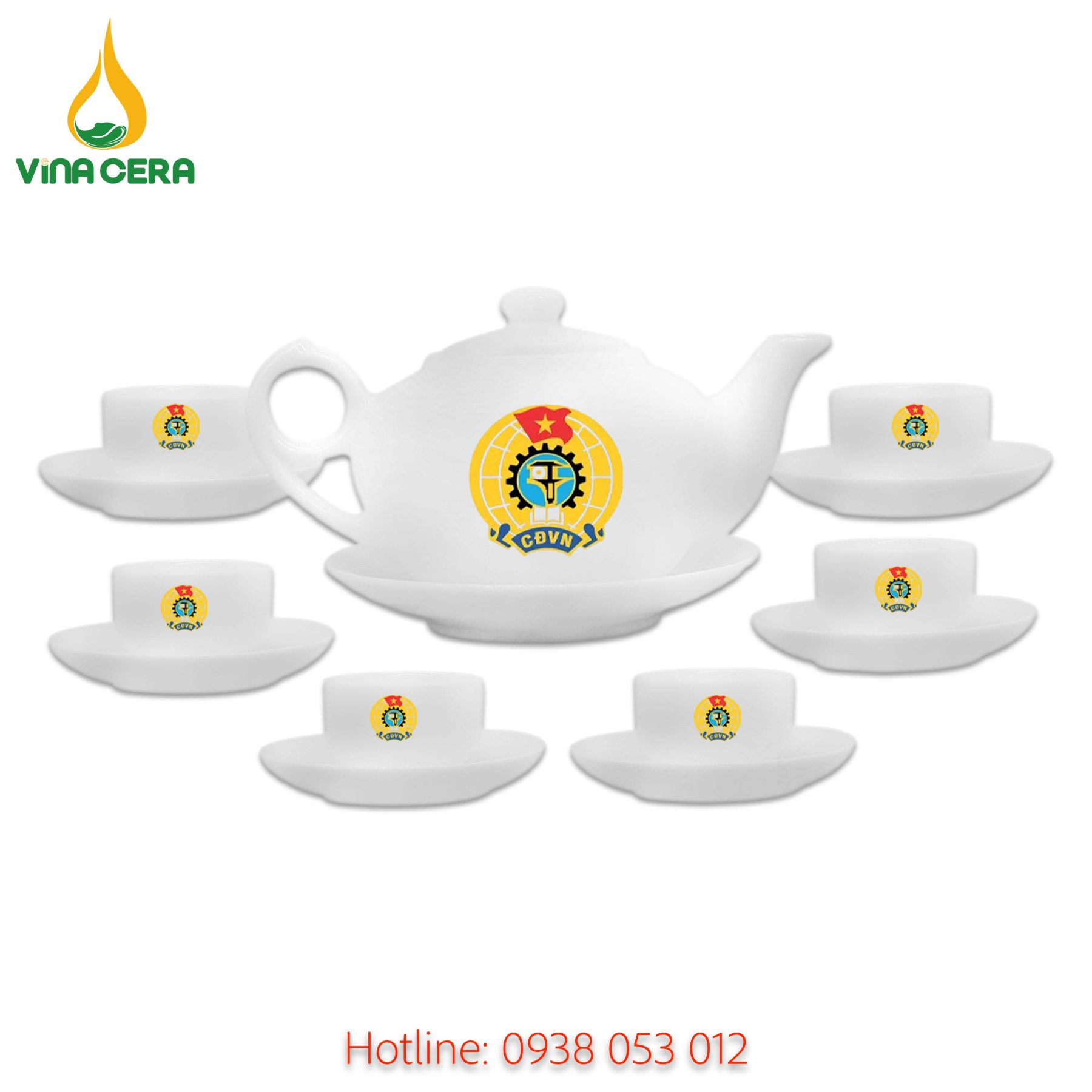 ấm chén in logo - quà tặng công đoàn