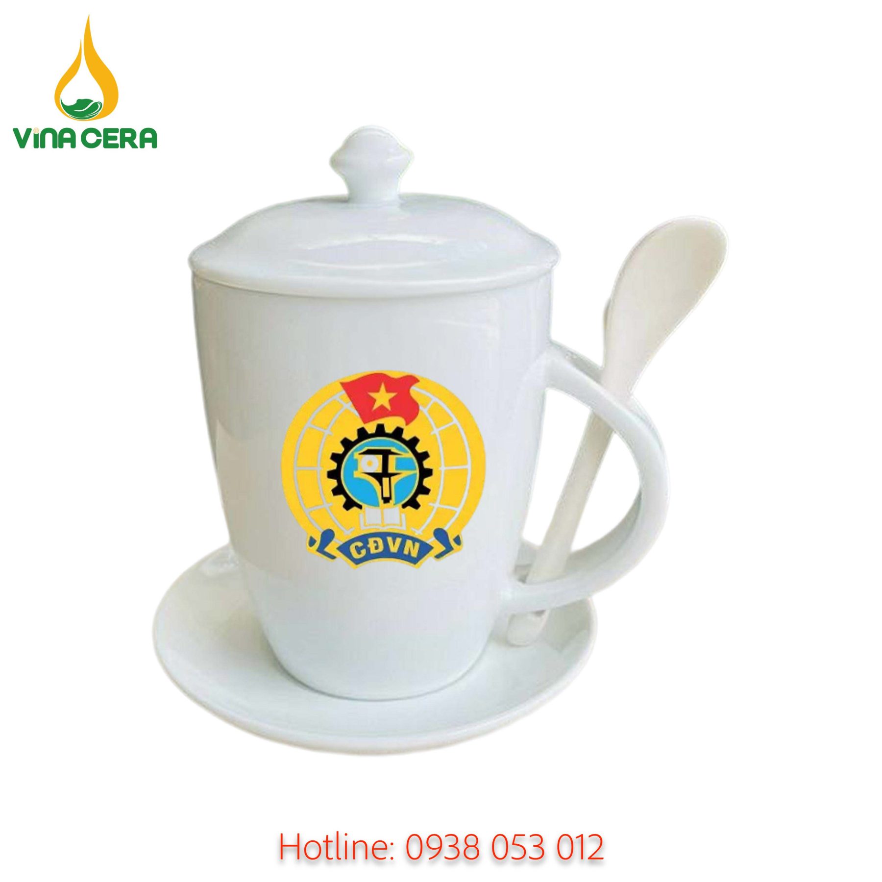 ly sứ in logo - quà tặng công đoàn