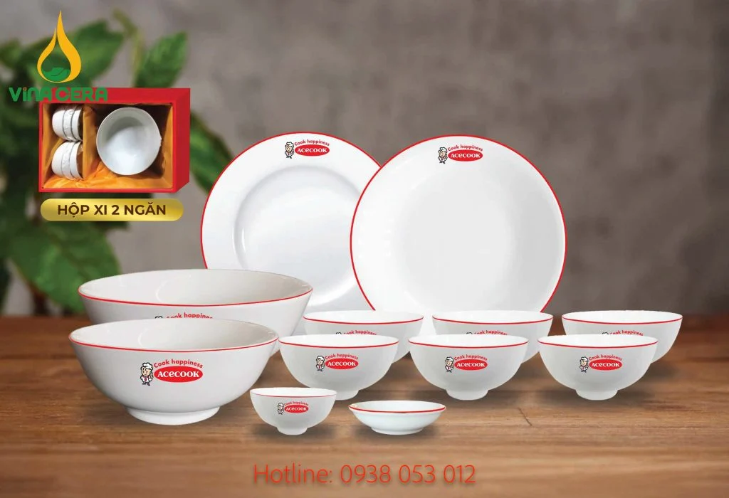 +99 Mẫu Quà Tặng Công Đoàn Ý Nghĩa Dành cho Công Đoàn Viên bộ chén bát in logo - quà tặng công đoàn (8)